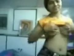 An adorable Indian dark brown amateur offers amazing BJ and shows tight tits.